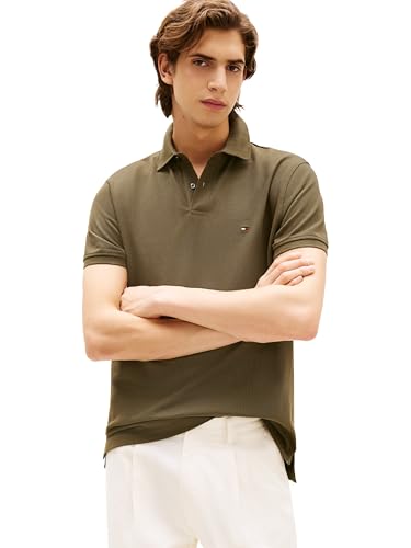 Tommy Hilfiger Kurzarm-Poloshirts für Herren in klassischer Passform mit Stretch und Bio-Piqué-Baumwolle, Grün (Army Green), XX-Large von Tommy Hilfiger