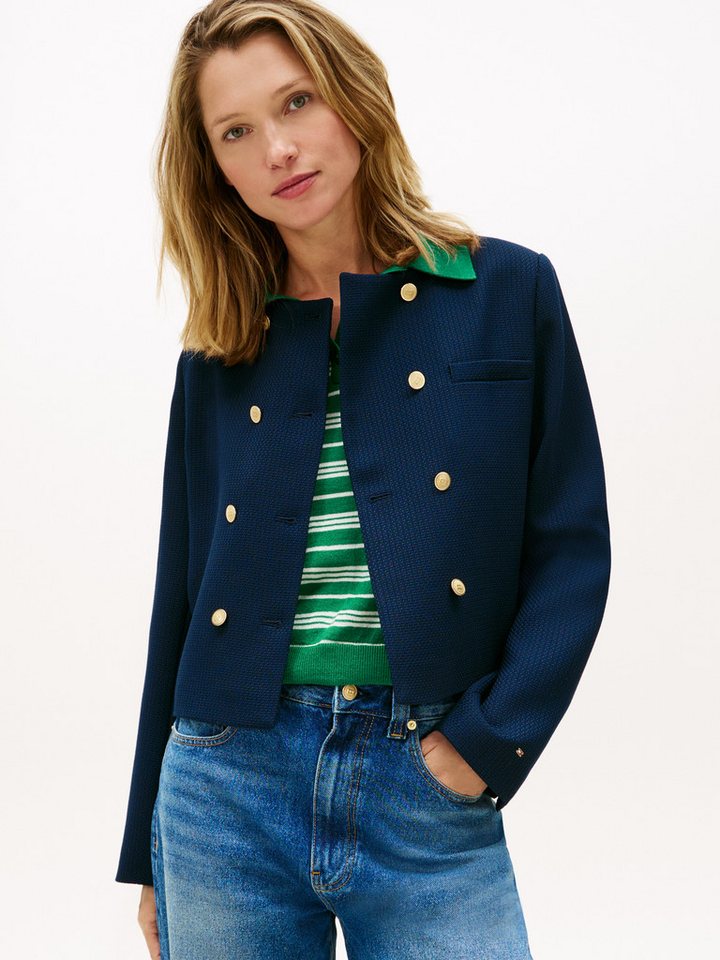 Tommy Hilfiger Kurzblazer PREPPY TEXTURE LADY JACKET von Tommy Hilfiger