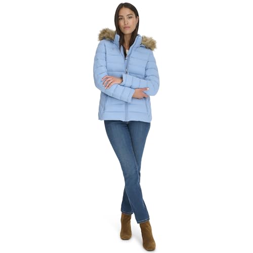Tommy Hilfiger Kurzer Puffer mit Kunstfellbesatz für Damen, Endless Sky, S Tommy Hilfiger Kurzer Puffer mit Kunstfellbesatz für Damen, Endless Sky, S von Tommy Hilfiger
