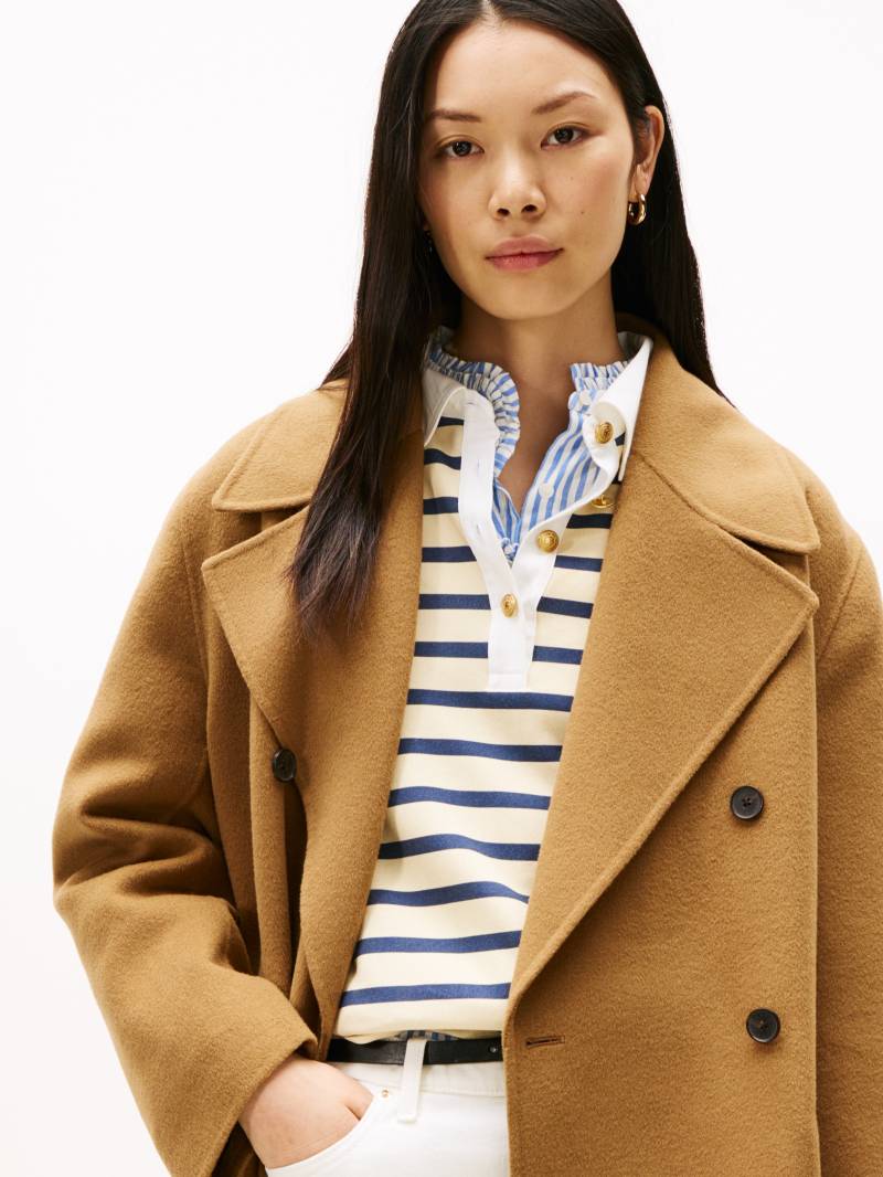 Tommy Hilfiger Kurzmantel "DF WOOL BLEND REG PEACOAT", mit Wolle von Tommy Hilfiger