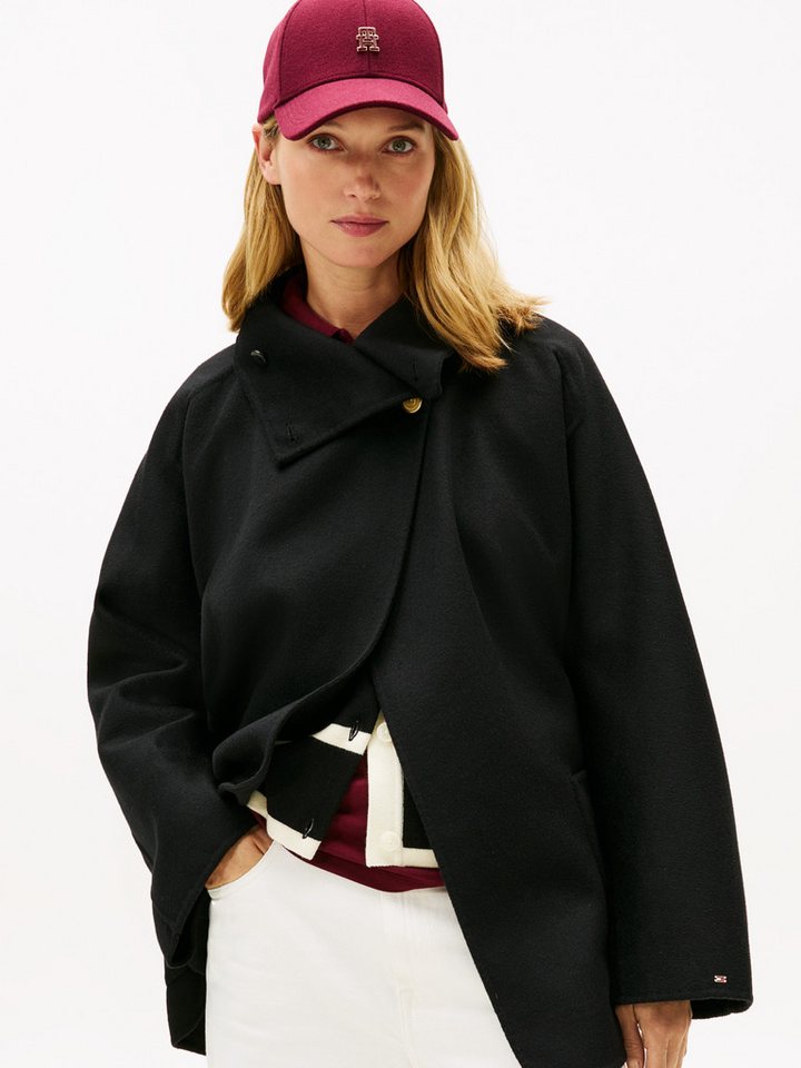 Tommy Hilfiger Kurzmantel DF WOOL GB FUNNEL NK COAT mit Wolle von Tommy Hilfiger