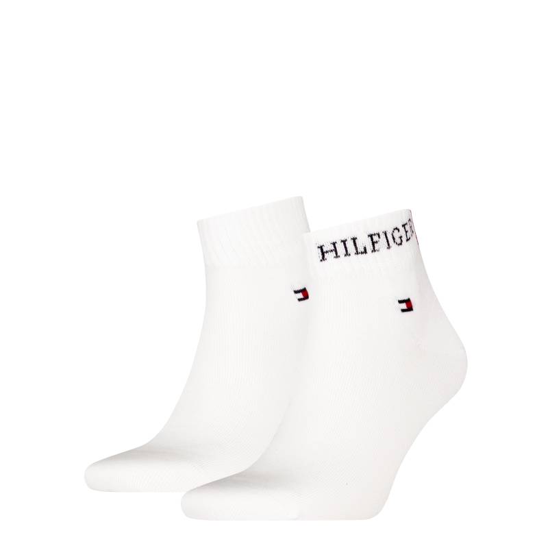 Tommy Hilfiger Kurzsocken "TH MEN QUARTER 2P HILFIGER TAB" 2 Paar, Logo-Flag und Schriftzug von Tommy Hilfiger