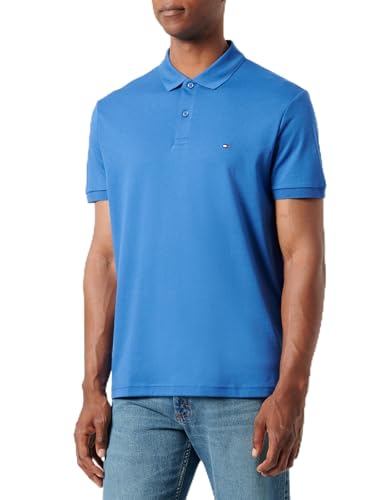 Tommy Hilfiger LIQUID COTTON ESSENTIAL REG POLO S/S Polo Herren, Blue (Monochrome Blue), L von Tommy Hilfiger