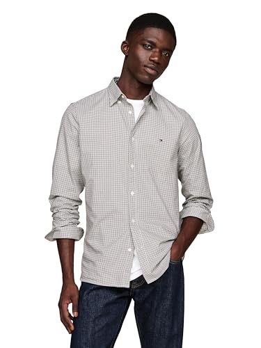 Tommy Hilfiger Langarm-Popeline-Hemden, Normale Passform, Herrenhemden, Button-Down-Shirts, auch erhältlich in Big und Tall, Armeegrün/Optic White, XL Tommy Hilfiger Langarm-Popeline-Hemden, Normale Passform, Herrenhemden, Button-Down-Shirts, auch erhältlich in Big und Tall, Armeegrün/Optic White, XL von Tommy Hilfiger