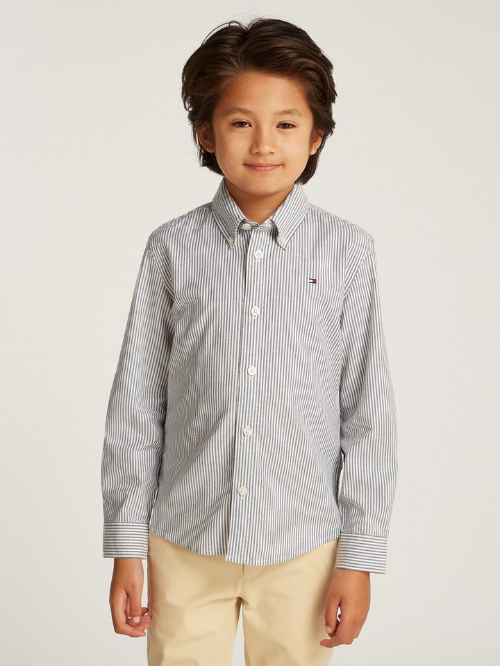 Tommy Hilfiger Langarmhemd Button-Down-Kragen, elastische Baumwoll-Qualität, Kinder bis 16 Jahre von Tommy Hilfiger