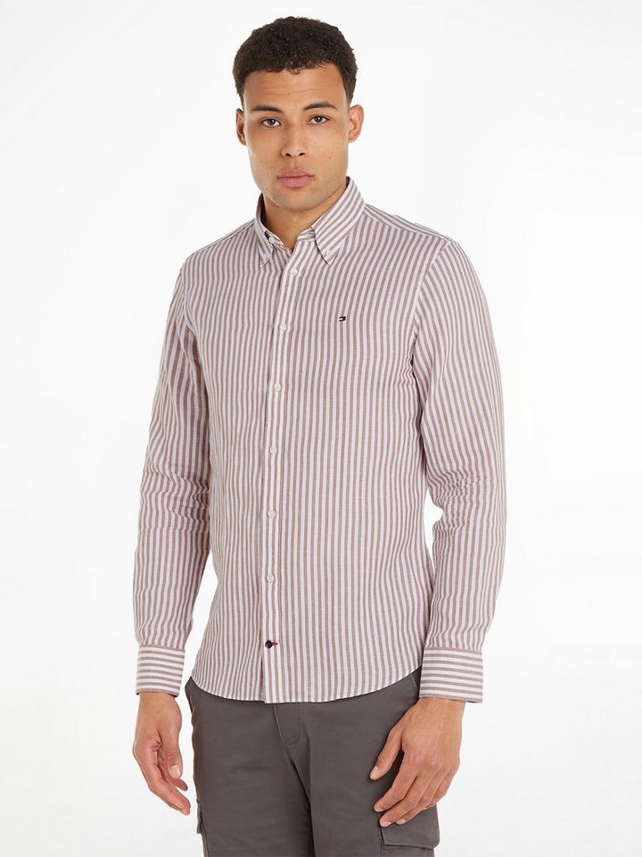 Tommy Hilfiger Langarmhemd CL W-COTTON LINEN STRIPE SHIRT modisch gestreift von Tommy Hilfiger