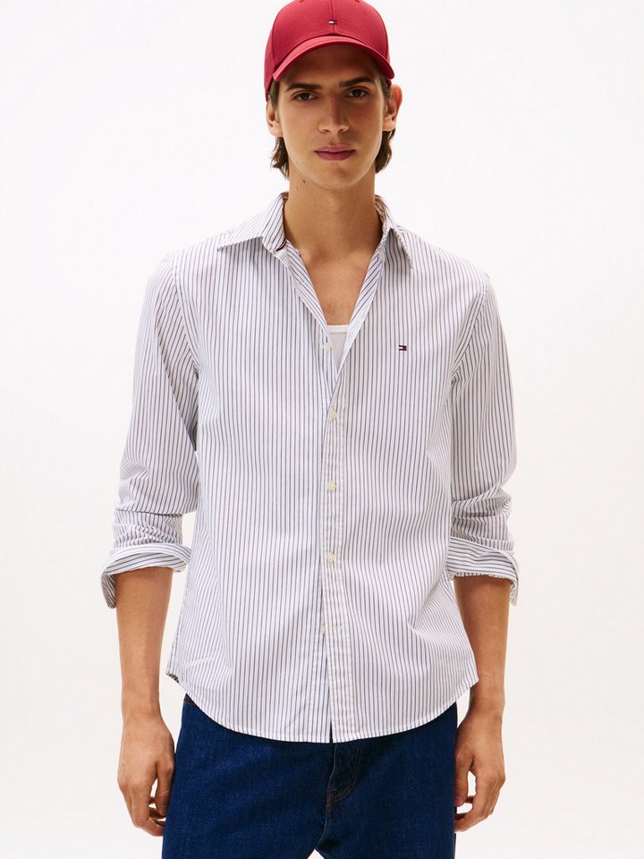 Tommy Hilfiger Langarmhemd CORE HAIRLINE POPLIN regular fit, Button-down-Kragen, fein gestreift von Tommy Hilfiger