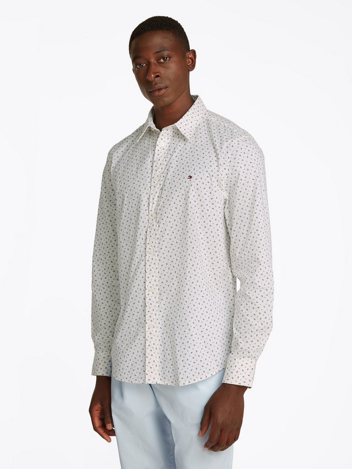 Tommy Hilfiger Langarmhemd FLEX POPLIN AOP SF SHIRT mit Alloverprint von Tommy Hilfiger