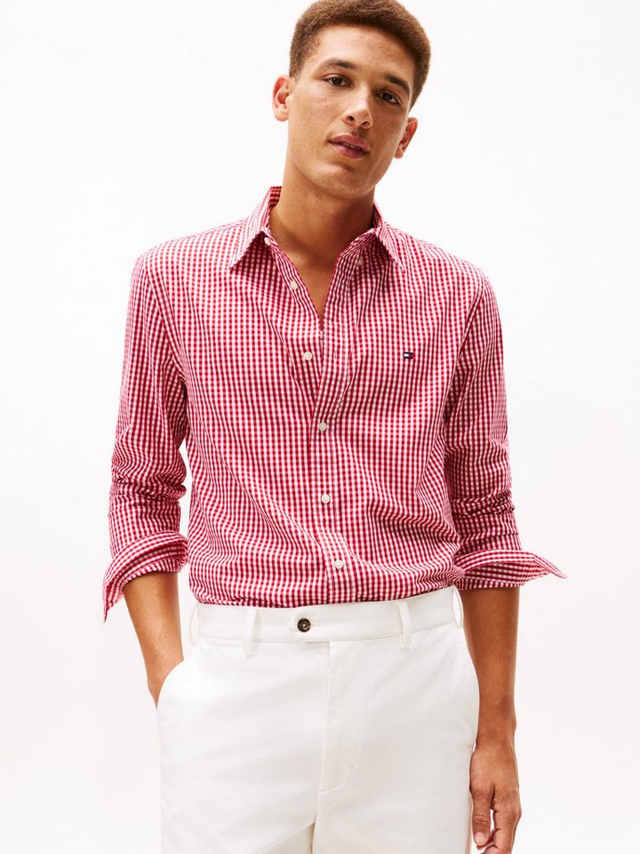 Tommy Hilfiger Langarmhemd FLEX POPLIN BIG GINGHAM regular fit, Button-down-Kragen von Tommy Hilfiger
