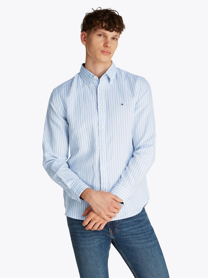 Tommy Hilfiger Langarmhemd LINEN BLEND BOLD STRIPE mit feinen Streifen von Tommy Hilfiger