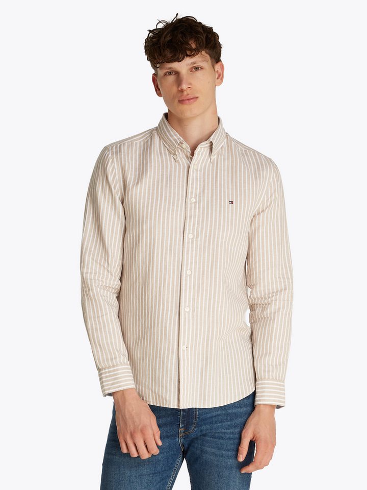 Tommy Hilfiger Langarmhemd LINEN BLEND BOLD STRIPE mit feinen Streifen von Tommy Hilfiger