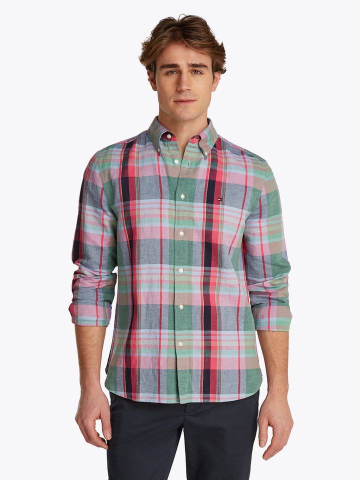 Tommy Hilfiger Langarmhemd LINEN BLEND MADRAS CHECK von Tommy Hilfiger