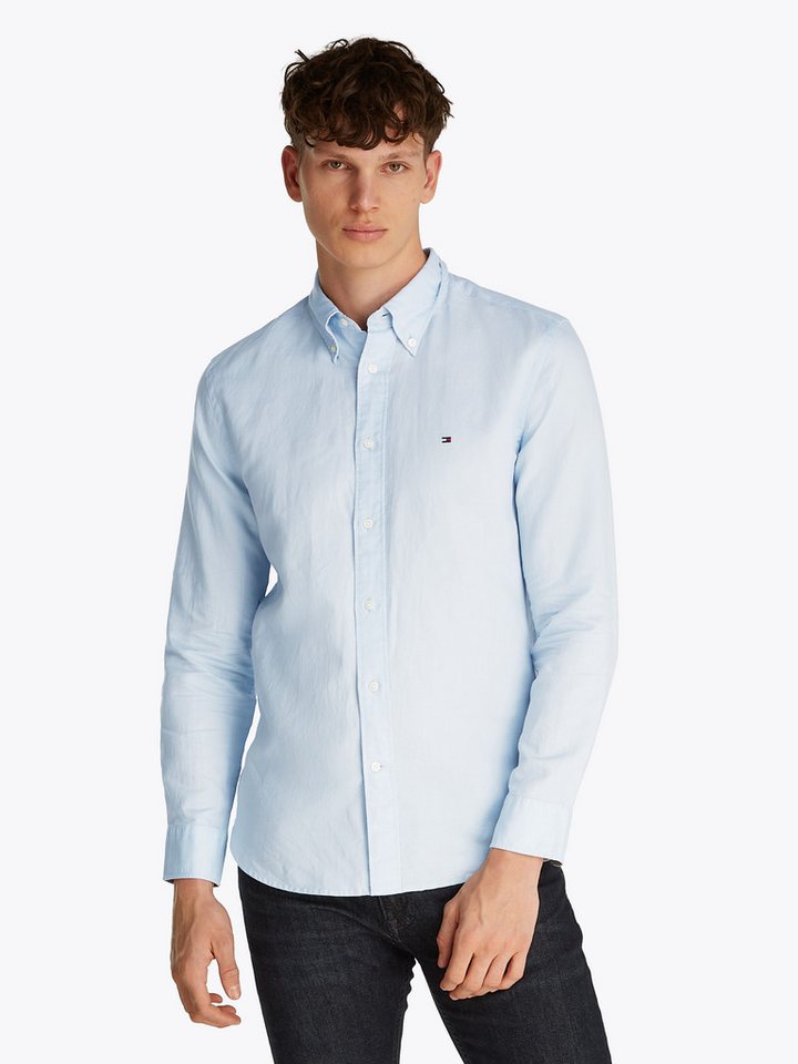 Tommy Hilfiger Langarmhemd LINEN BLEND SOLID Regular Fit SHIRT mit Button-down-Kragen von Tommy Hilfiger