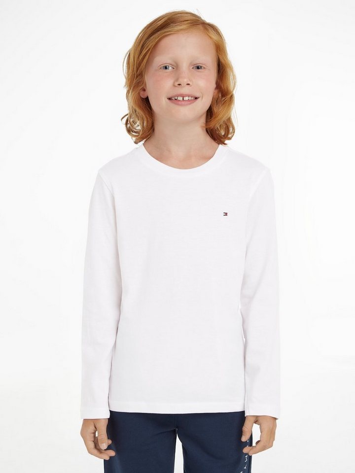 Tommy Hilfiger Langarmshirt BOYS BASIC CN KNIT L/S mit Tommy Hiflger Logo-Flag von Tommy Hilfiger