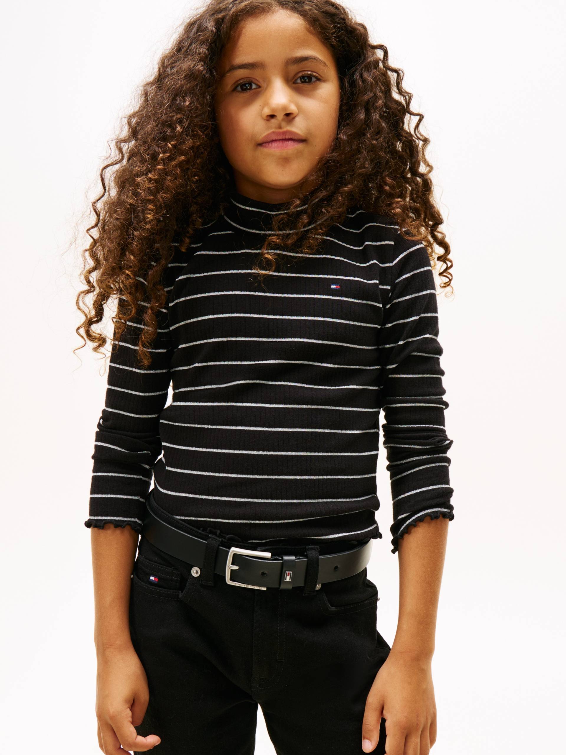 Tommy Hilfiger Langarmshirt "SPARKLE STRIPE MOCK NECK L/S" Kinder bis 16 Jahre von Tommy Hilfiger