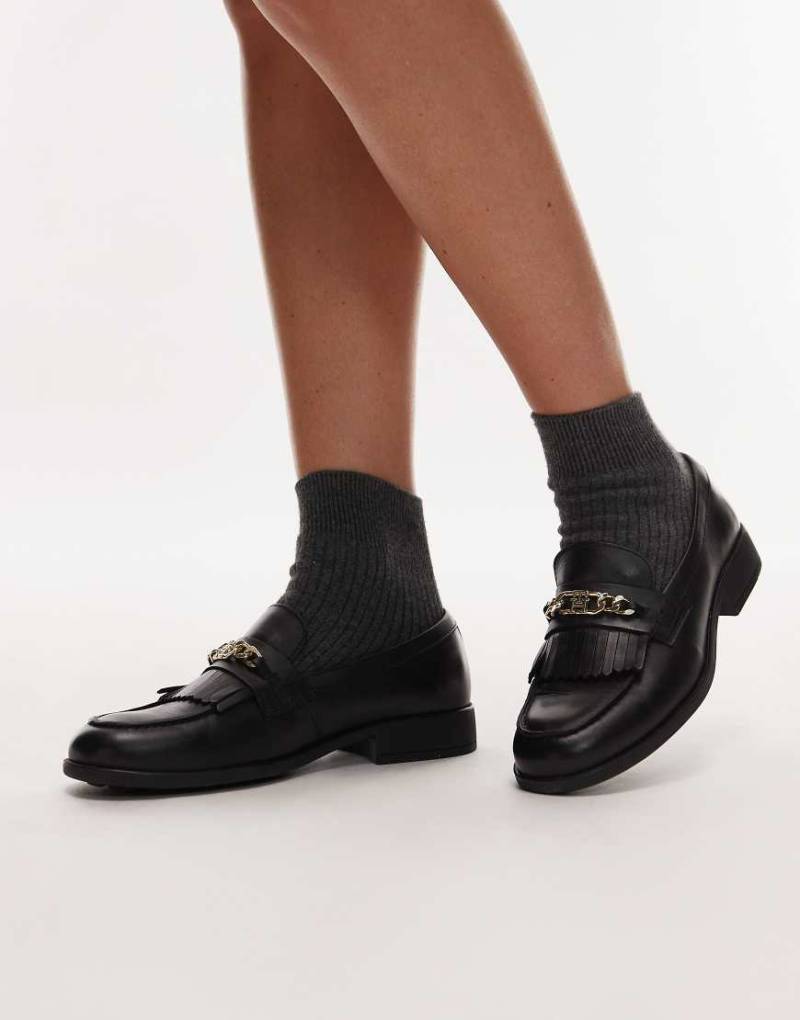 Tommy Hilfiger - Leder-Loafer in Schwarz mit Kettendetail von Tommy Hilfiger