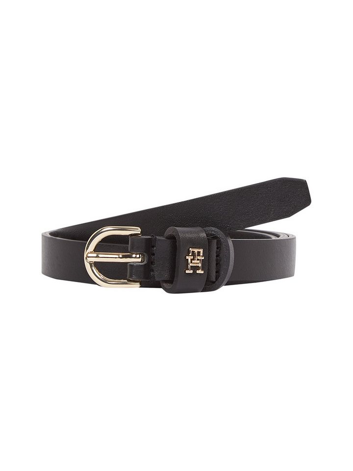 Tommy Hilfiger Ledergürtel ESSENTIAL EFFORTLESS 1.5 Ovale Einfachdornschließe, Logoemblem von Tommy Hilfiger