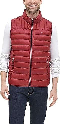 Tommy Hilfiger Leichte Daunenweste für Herren, gesteppt, Rot, Größe XXL Große Größen, Rot/Ausflug, einfarbig (Getaway Solids), 2X von Tommy Hilfiger