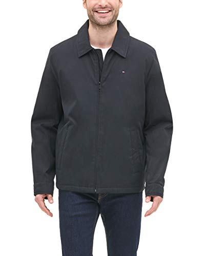 Tommy Hilfiger Leichte Microtwill Golfjacke für Herren (Standard und groß und groß), schwarz, X-Large von Tommy Hilfiger