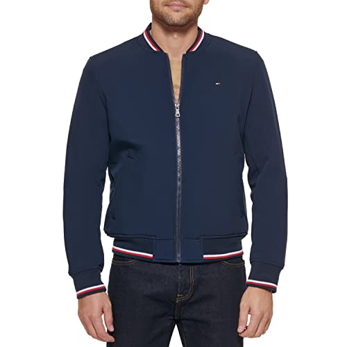 Tommy Hilfiger Leichte Varsity-Bomberjacke für Herren, Midnight Soft Shell, 3XL von Tommy Hilfiger