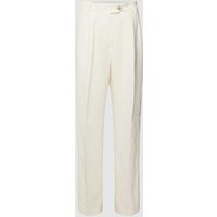 Tommy Hilfiger Leinenhose mit Knopf- und Reißverschluss Modell 'ELEVATED' in Ecru, Größe 42 von Tommy Hilfiger