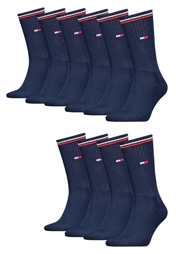 Tommy Hilfiger Lifestyle Crew Socken/lange Tennissocken für Damen & Herren 10-er Pack, Farbe:Dark Navy, Socken & Strümpfe:39-42 von Tommy Hilfiger