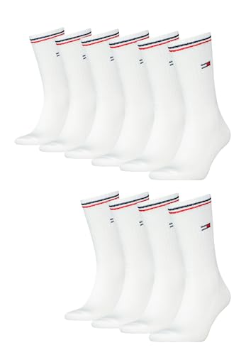 Tommy Hilfiger Lifestyle Crew Socken/lange Tennissocken für Damen & Herren 10-er Pack, Farbe:Weiss, Socken & Strümpfe:43-46 von Tommy Hilfiger