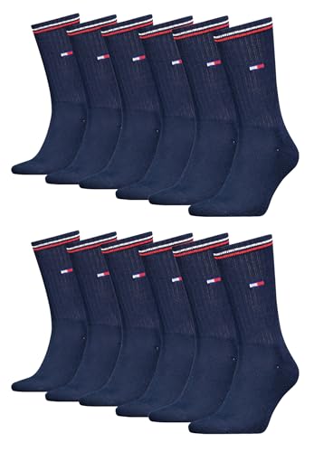 Tommy Hilfiger Lifestyle Crew Socken/lange Tennissocken für Damen & Herren 12-er Pack, Farbe:Dark Navy, Socken & Strümpfe:39-42 von Tommy Hilfiger