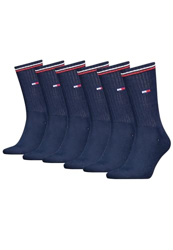 Tommy Hilfiger Lifestyle Crew Socken/lange Tennissocken für Damen & Herren 6-er Pack, Farbe:Dark Navy, Socken & Strümpfe:39-42 von Tommy Hilfiger