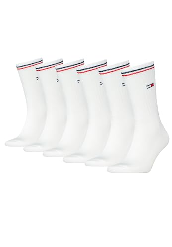 Tommy Hilfiger Lifestyle Crew Socken/lange Tennissocken für Damen & Herren 6-er Pack, Farbe:Weiss, Socken & Strümpfe:35-38 von Tommy Hilfiger