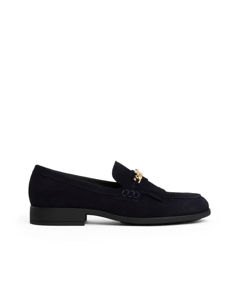 Tommy Hilfiger - Loafer aus Wildleder in Schwarz mit Kettenverzierung von Tommy Hilfiger