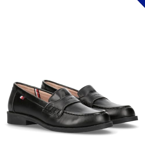 Tommy Hilfiger Loafer mit glattem Finish und Logo, Samir, Schwarz, 38 von Tommy Hilfiger