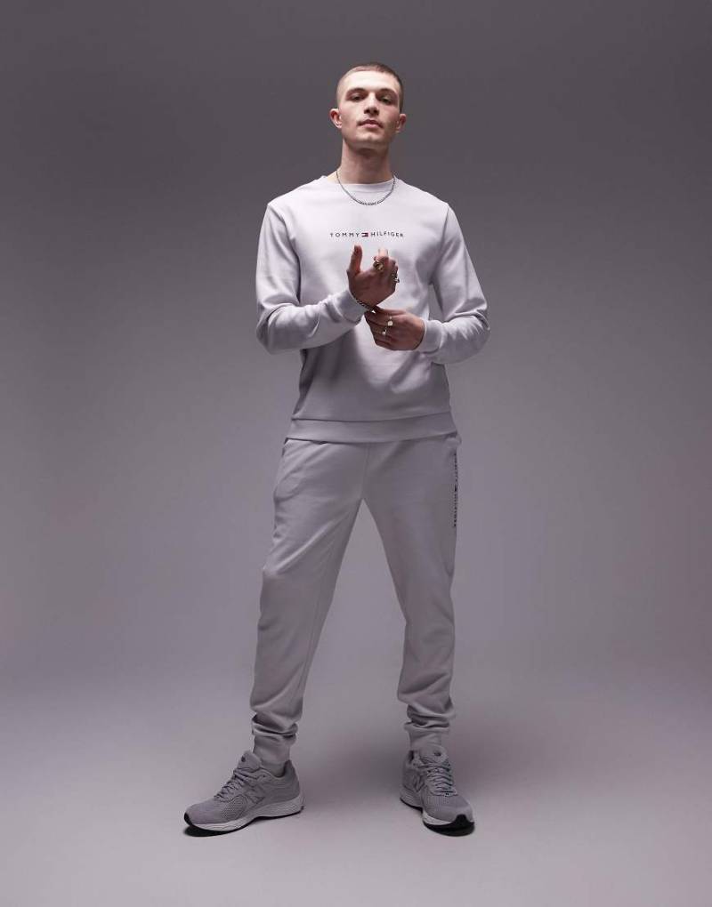 Tommy Hilfiger - Lounge-Jogginghose in Hellgrau mit Logo von Tommy Hilfiger