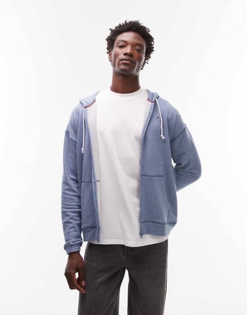 Tommy Hilfiger - Lounge-Kapuzenjacke in meliertem Blau von Tommy Hilfiger