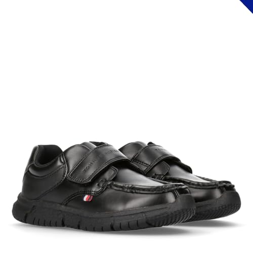 Tommy Hilfiger Low Cut Klettverschluss Kunstleder Schuhe für Jungen, Omar, Schwarz, 36 von Tommy Hilfiger