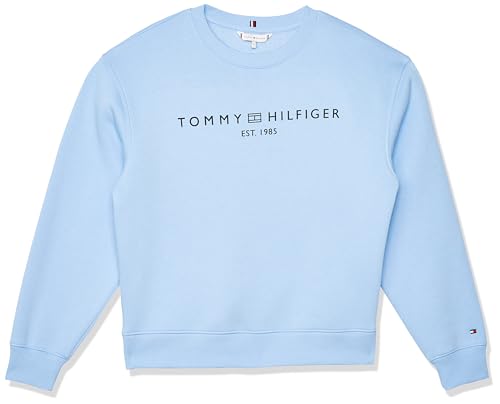 Tommy Hilfiger Damen Sweatshirt ohne Kapuze, Blau (Vessel Blue), XL von Tommy Hilfiger