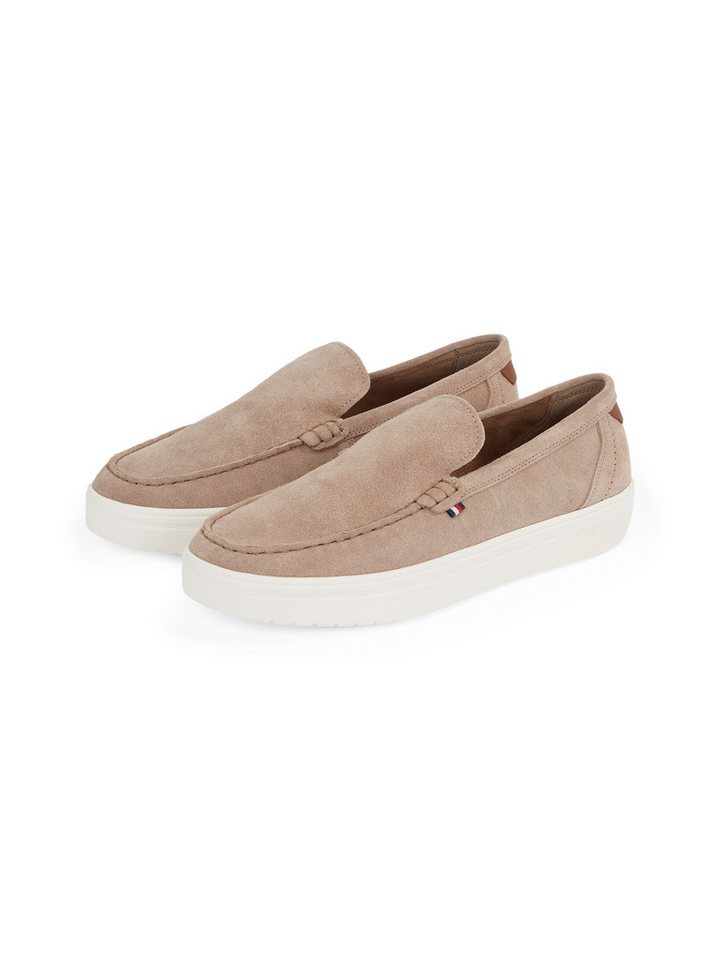 Tommy Hilfiger MODERN LIGHT HYBRID SUEDE LOAFER Slipper, Plateau, Schlupfschuh, Freizeitschuh, Halbschuh mit Label von Tommy Hilfiger