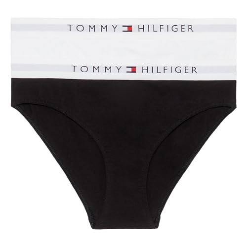 Tommy Hilfiger Mädchen 2er Pack Slips Unterwäsche, Mehrfarbig (White / Black), 4-5 Jahre von Tommy Hilfiger