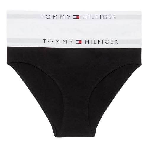 Tommy Hilfiger Mädchen 2er Pack Slips Unterwäsche, Mehrfarbig (White / Black), 8-10 Jahre von Tommy Hilfiger