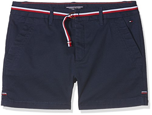 Tommy Hilfiger Mädchen AME Twill OSTW PD Shorts, Schwarz (Black Iris 002), 128 von Tommy Hilfiger