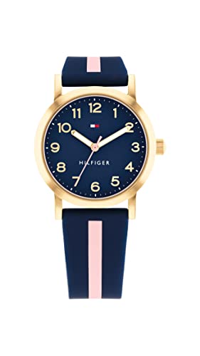 Tommy Hilfiger Mädchen Analog Quarz Uhr mit Silikon Armband 1720037 von Tommy Hilfiger