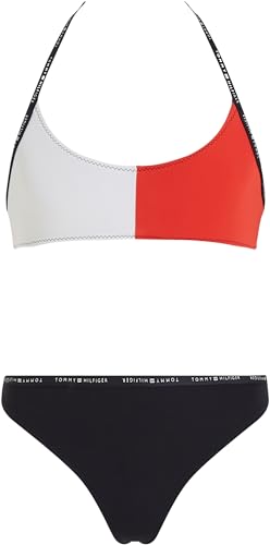 Tommy Hilfiger Mädchen Bikini Bralette Set Neckholder Bikini-Set, Blau (Desert Sky), 10-12 Jahre von Tommy Hilfiger