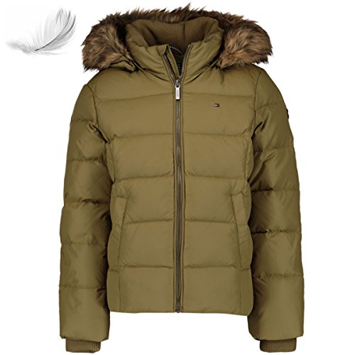 Tommy Hilfiger Mädchen Essential Basic Down Jacket Jacke, Grün (Military Olive), 16 Jahre von Tommy Hilfiger