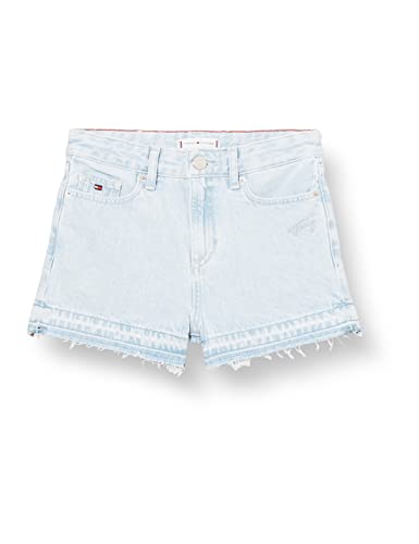 Tommy Hilfiger Mädchen Girlfriend Bleach Lssige Shorts, Bleachrigid, 152 cm von Tommy Hilfiger