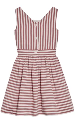 Tommy Hilfiger Mädchen Iconic Stripe Dress Slvls Kleid, Rot (Deep Crimson/White 0EV), 16 Jahre (Herstellergröße: 16) von Tommy Hilfiger