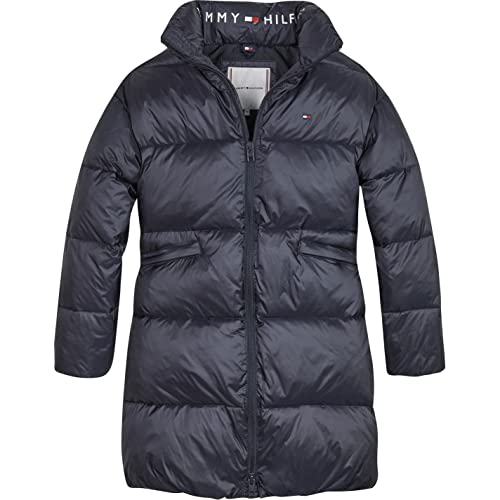 Tommy Hilfiger Mädchen Long Shiny Puffer KG0KG06921 Gepolsterte Jacken, Blau (Desert Sky), 24 Monate von Tommy Hilfiger