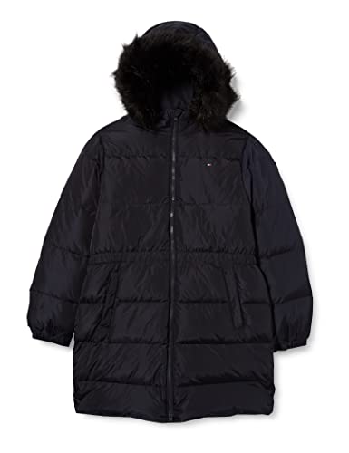 Tommy Hilfiger Mädchen Long Waisted Down Coat KG0KG06924 Daunenmäntel, Blau (Desert Sky), 12 Jahre von Tommy Hilfiger