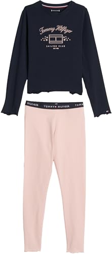 Tommy Hilfiger Mädchen Pyjama-Set Legging Set Langarm, Mehrfarbig (Soft Rose/Desert Sky), 12-14 Jahre von Tommy Hilfiger