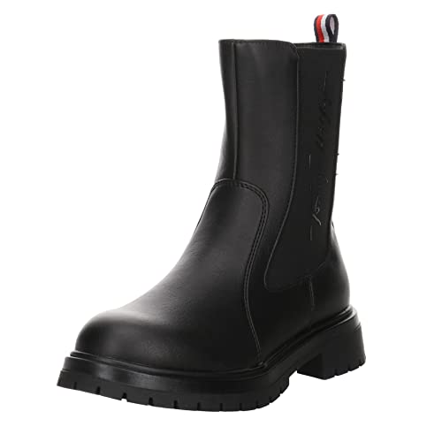 Tommy Hilfiger Mädchen Stiefel Schuhe Chelsea Boots Synthetikkombination Kinderschuhe uni von Tommy Hilfiger