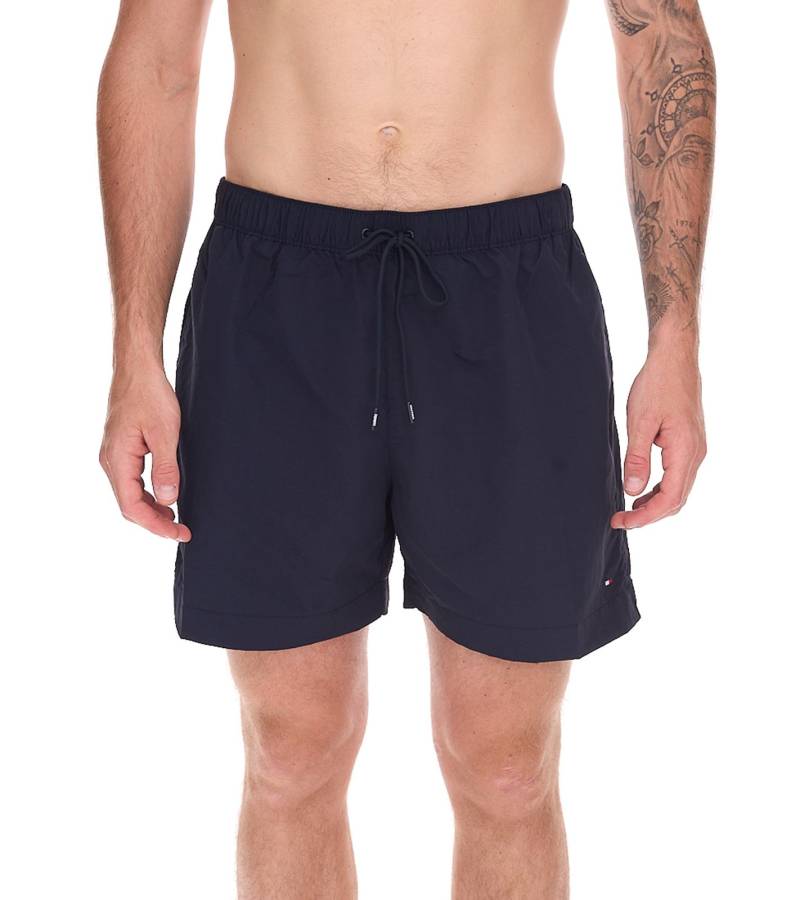 Tommy Hilfiger Medium Drawstring Herren Badehose nachhaltige Schwimm-Shorts mit Logo und Taschen UM0UM02793DW5 Dunkelblau von Tommy Hilfiger